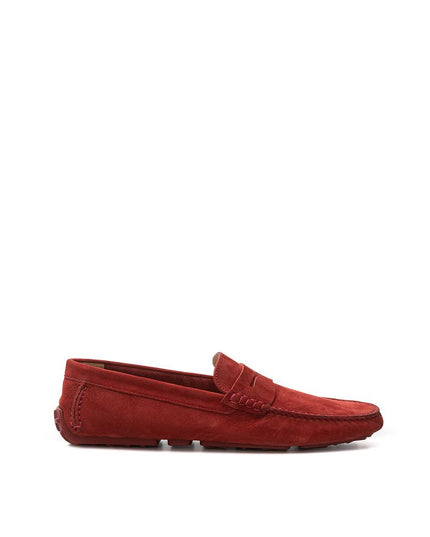 Bally Bordeaux Leather Moccassin