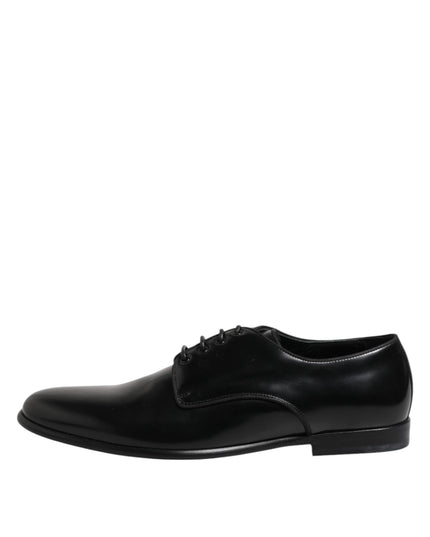 Dolce & Gabbana Black Leather Lace Up Derby Men Dress Shoes
