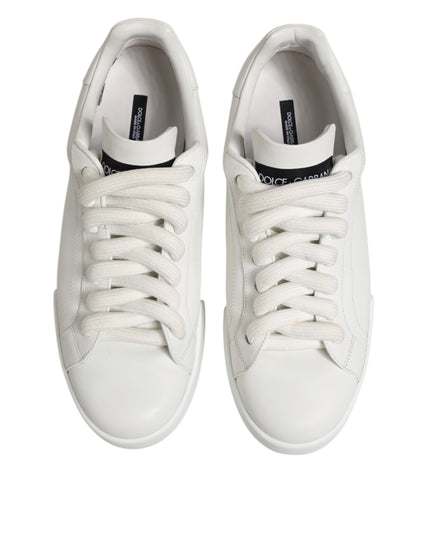 Dolce & Gabbana White Logo Lace Up Low Top Men Sneakers Shoes
