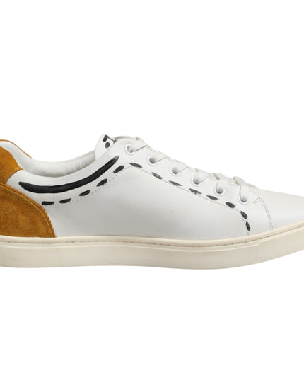 Dolce & Gabbana White Leather MILANO Low Top Sneakers Shoes
