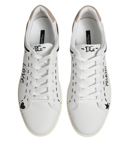 Dolce & Gabbana White Leather MILANO Low Top Sneakers Shoes
