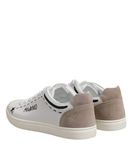 Dolce & Gabbana White Leather MILANO Low Top Sneakers Shoes