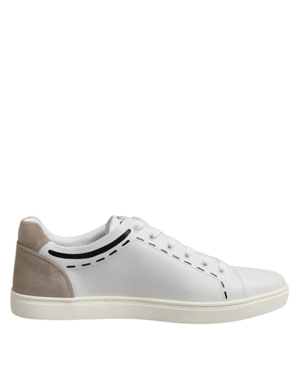 Dolce & Gabbana White Leather MILANO Low Top Sneakers Shoes