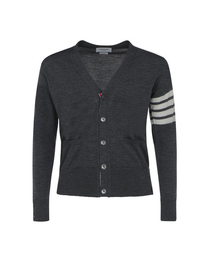 Thom Browne Gray Fleece Wool Cardigan