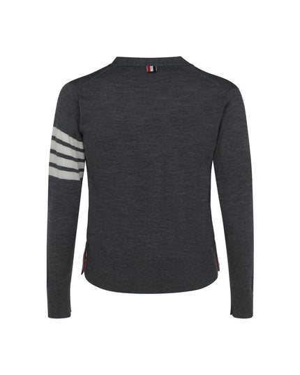 Thom Browne Gray Fleece Wool Cardigan