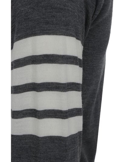 Thom Browne Gray Fleece Wool Cardigan