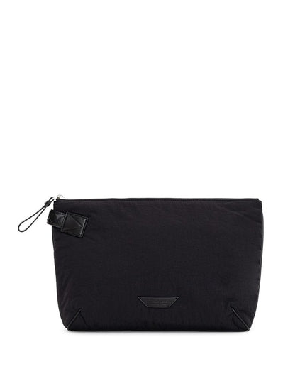 Bottega Veneta Black Nylon Clutch Bag
