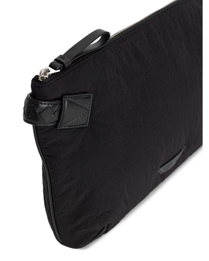 Bottega Veneta Black Nylon Clutch Bag