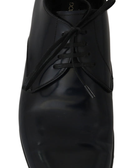 Dolce & Gabbana Blue Leather Dress Derby Formal Mens Shoes