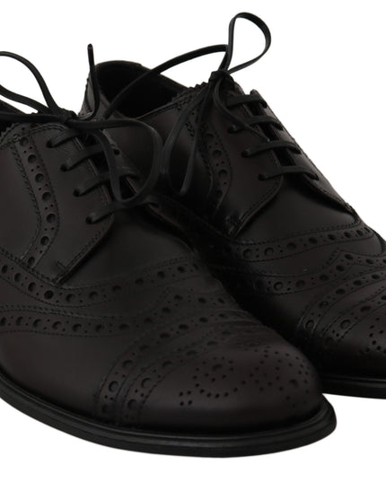 Dolce & Gabbana Black Leather Wingtip Oxford Dress  Shoes