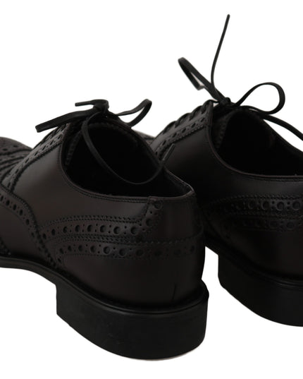 Dolce & Gabbana Black Leather Wingtip Oxford Dress  Shoes