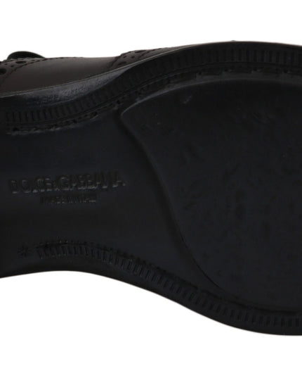 Dolce & Gabbana Black Leather Wingtip Oxford Dress  Shoes