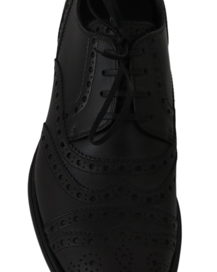 Dolce & Gabbana Black Leather Wingtip Oxford Dress  Shoes
