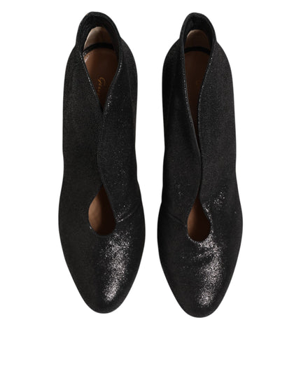 Gianvito Rossi Metallic Black Pump Stiletto Heels Shoes