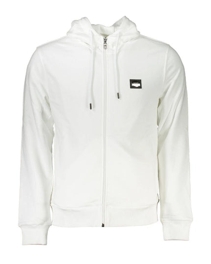 Cavalli Class White Cotton Men's Hooded Sweater