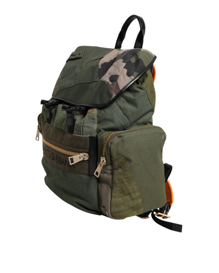 Dolce & Gabbana Military Green Patchwork Rucksack Backpack Bag