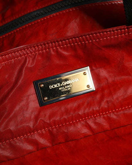 Dolce & Gabbana Red Nylon Hand Shoulder Duffel Travel Bag