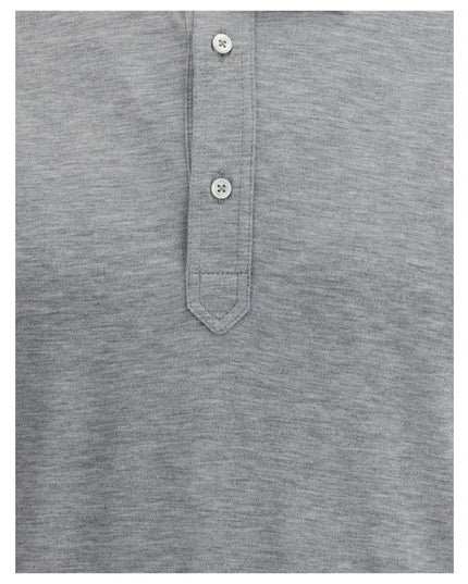 Brunello Cucinelli Gray Cotton Polo Shirt