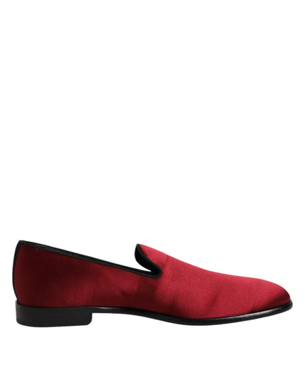 Dolce & Gabbana Red Velvet Slip On Loafers Formal Shoes