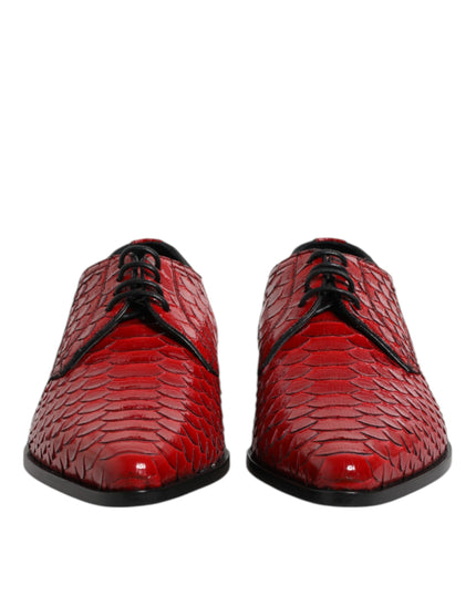 Dolce & Gabbana Red Exotic Leather Lace Up Dress Derby Shoes