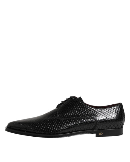Dolce & Gabbana Black Leather Lace Up Dress Men Derby Shoes