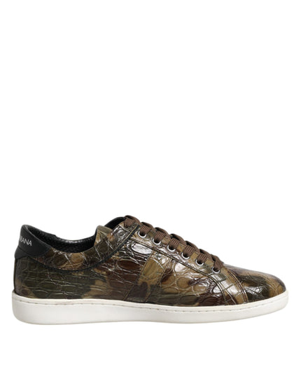 Dolce & Gabbana Brown Exotic Leather Low Top Sneakers Shoes