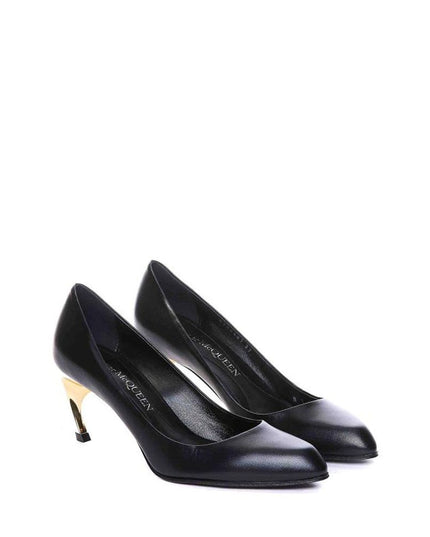 Alexander McQueen Black Lambskin High Heel Pumps