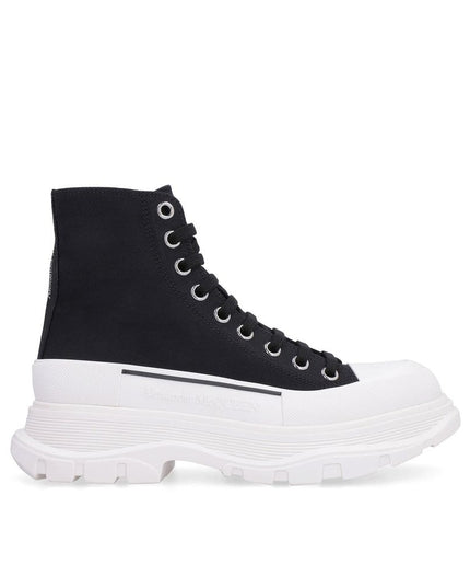 Alexander McQueen Black Canvas High Top Sneakers