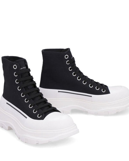 Alexander McQueen Black Canvas High Top Sneakers