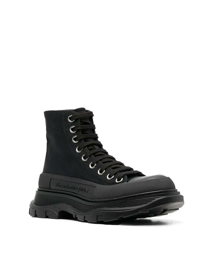 Alexander McQueen Black Canvas High Top Sneakers