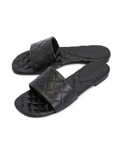 Bottega Veneta Black Lamb Leather Mules