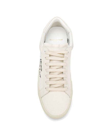 Saint Laurent White Canvas Low Top Sneakers
