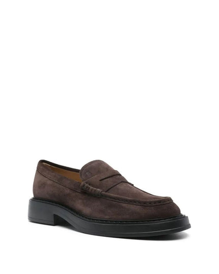 Tod's Brown Calfskin Slip-On Loafers