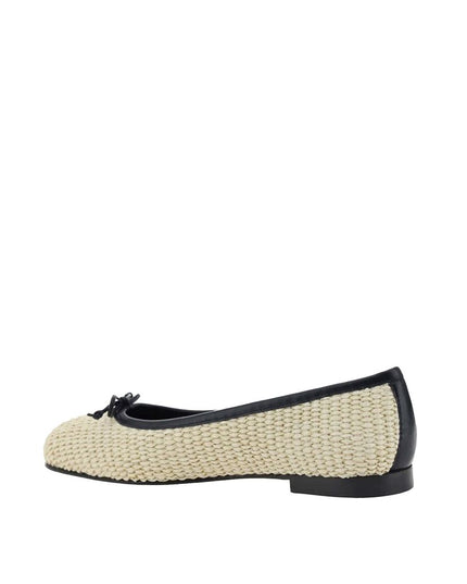 Manolo Blahnik Beige Raffia Ballet Flats