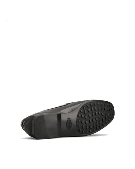 Tod's Black Calfskin Slip-On Loafers