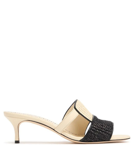 Manolo Blahnik Beige Leather Stiletto Heel Sandals