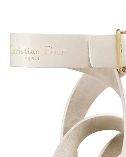 Dior White Calfskin Flat Sandals