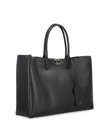 Valentino Garavani Black Calfskin Tote Bag