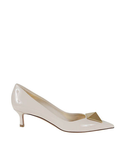 Valentino Garavani White Leather Mid Heel Pumps