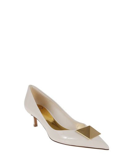 Valentino Garavani White Leather Mid Heel Pumps