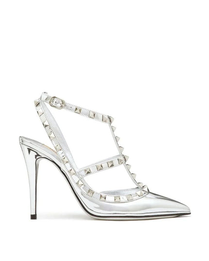 Valentino Garavani Silver Leather High Heel Pumps