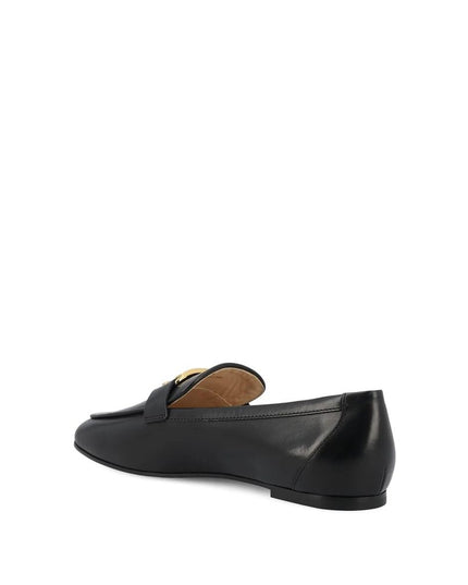 Tod's Black Calfskin Slip-On Loafers