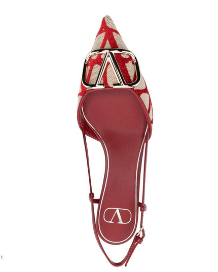 Valentino Garavani Red Leather Mid Heel Pumps