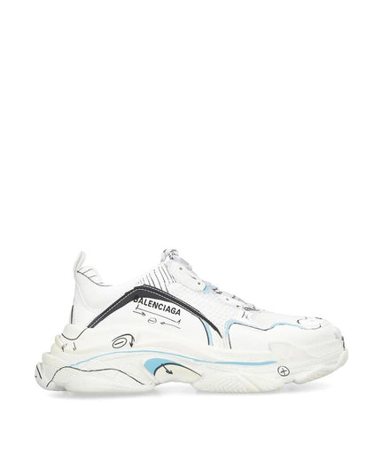 Balenciaga White Calfskin Chunky Sneakers