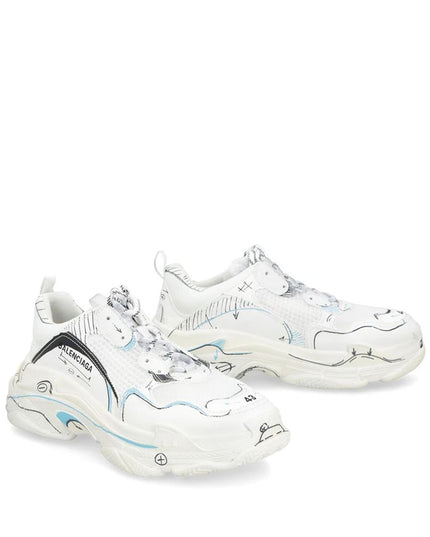 Balenciaga White Calfskin Chunky Sneakers