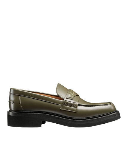Dior Green Calfskin Slip-On Loafers