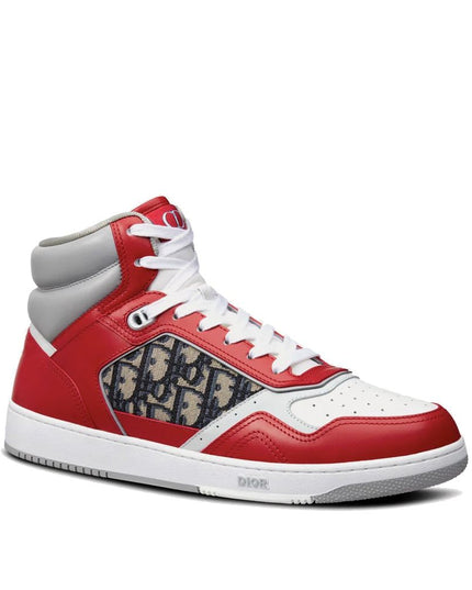 Dior Red Leather High Top Sneakers