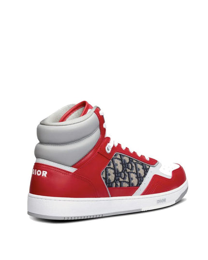Dior Red Leather High Top Sneakers
