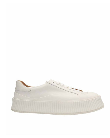 Jil Sander White Calfskin Platform Sneakers