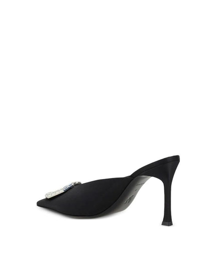 Amina Muaddi Black Silk Mules